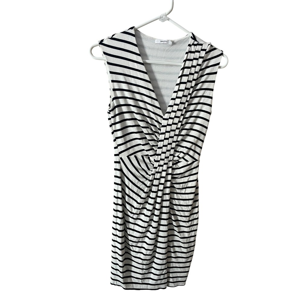 Bailey 44 Womens Striped Sleeveless Sheath Dress Sm Classic Office Casual Flirty